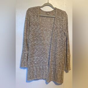 Energe World Wear Eyelet Cardigan Sweater, Large